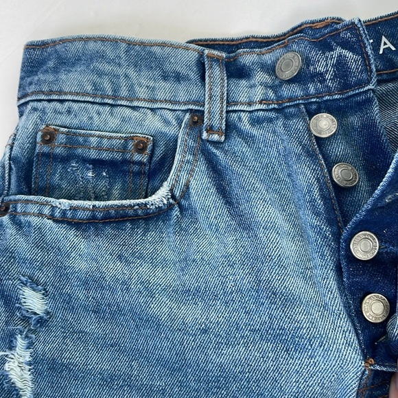 Vanilla Star 90s Straight Jean Blue Distressed High Waisted Denim Short 26/3 - Picture 17 of 17